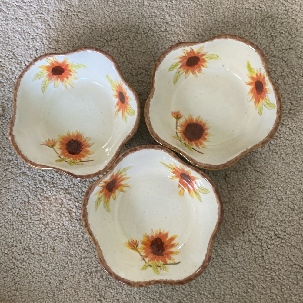 Sunflower Ceramic Bowl Set